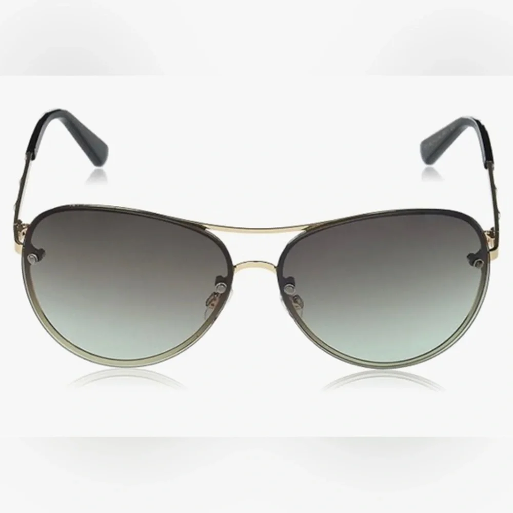 TAHARI Th651 gold & black Metal UV400 Protective Aviator‎ Pilot Sunglasses new